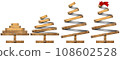 Foldable Wooden Christmas Tree Isolated on White Background 108602528