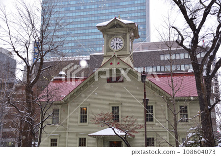 Winter Sapporo Clock Tower Winter Sapporo Clock Tower 108604073
