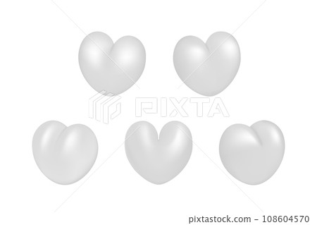 3D hearts set vector illustration design. 3D hearts set vector illustration design. 108604570