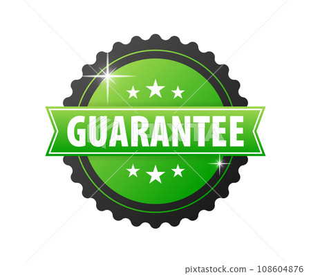 Guarantee Seal Badges with Checkmark for Quality Assurance and Trust. Vector stock illustration 108604876