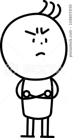 憤怒的年輕人雙臂交叉 108605930