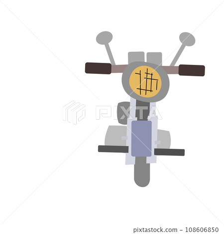 Front of a classic motorbike The headlights are round. 108606850