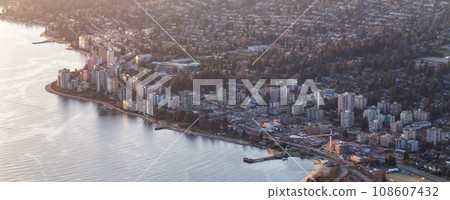 Buildings and Homes on West Coast Pacific Ocean. Modern City in Vancouver, BC, Canada. Buildings and Homes on West Coast Pacific Ocean. Modern City in Vancouver, BC, Canada. 108607432