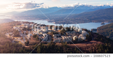 Buildings and Homes on Burnaby Mountain. Aerial Panorama. Buildings and Homes on Burnaby Mountain. Aerial Panorama. 108607523