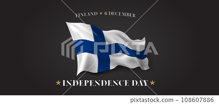 Finland independence day vector banner, greeting card 108607886