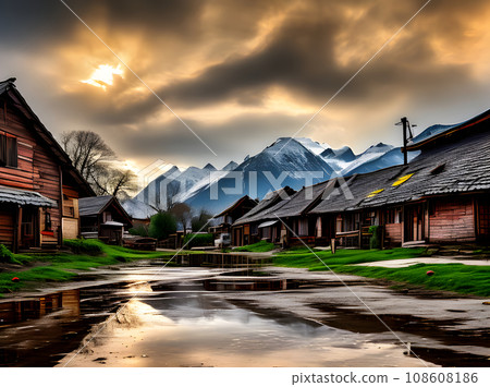 village HDR extreme long shot 108608186