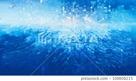 Blue pixel abstract background illustration AI image 108608215