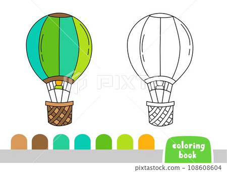 Coloring Book for Kids balloon page template vector Illustration Coloring Book for Kids balloon page template vector Illustration 108608604