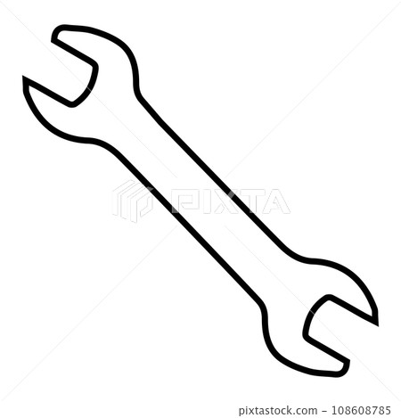 Open end wrench icon auto repair, mechanic wrench service station 108608785