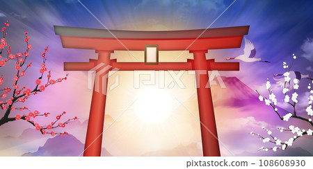 A landscape with torii 108608930