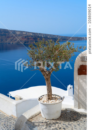 beautiful details of Santorini island, Greece 108609014