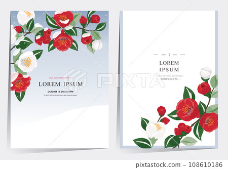 Vector, Camellia, floral 108610186