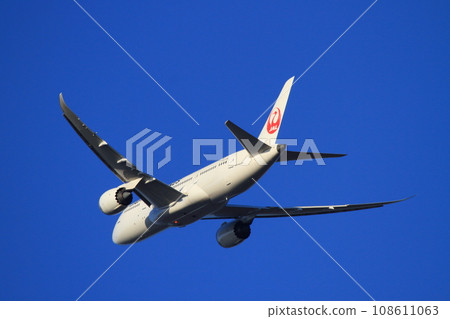 New Chitose Airport in autumn_B787 takeoff plane New Chitose Airport in autumn_B787 takeoff plane 108611063