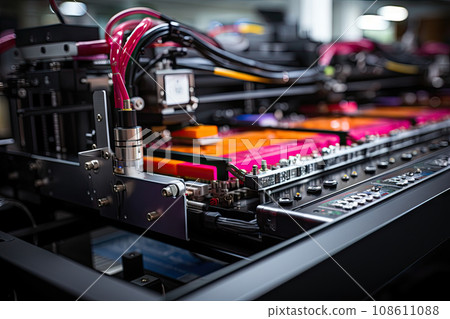 a machine that is working on it's side and the other parts are visible in the background, as well 108611088