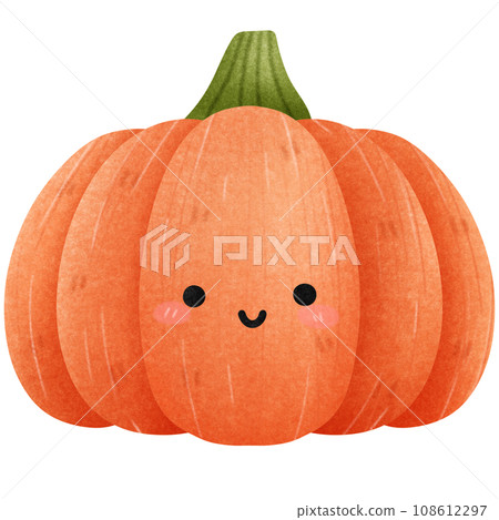 Isolated cute and happy smiling pumpkin vegetable character in transparent background 108612297