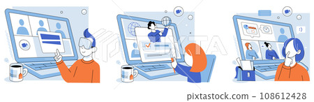 Online education vector illustration. Web based workshops and courses offer platform for individuals to enhance their skills and knowledge E learning has eliminated barriers distance Online education vector illustration. Web based workshops and courses offer platform for individuals to enhance their skills and knowledge E learning has eliminated barriers distance 108612428