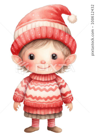 little girl in hat and scarf 108612432
