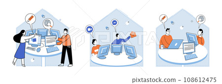 Computer lab. Vector illustration. The technique computer lab metaphor highlights importance hands-on learning in engineering profession Modern equipment enables efficient and precise manufacturing Computer lab. Vector illustration. The technique computer lab metaphor highlights importance hands-on learning in engineering profession Modern equipment enables efficient and precise manufacturing 108612475