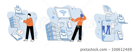 System administrator. Vector illustration. Directors provide direction and guidance for successful management organizations Agents assist executives in administration and control business operations System administrator. Vector illustration. Directors provide direction and guidance for successful management organizations Agents assist executives in administration and control business operations 108612489