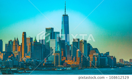 紐約曼哈頓上空的日出 紐約曼哈頓上空的日出 108612529