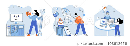 Computer lab. Vector illustration. The structure computer lab fosters collaborative learning and experimentation Efficient processing data is crucial in computer lab concept The industry relies 108612656