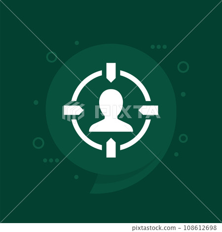 Customer centricity icon, client focused company 108612698