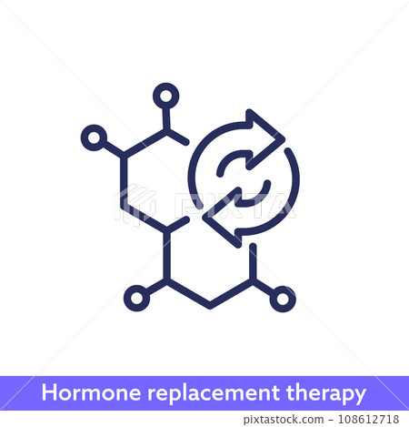 hormone replacement therapy line icon hormone replacement therapy line icon 108612718