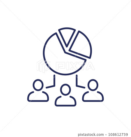 customer segmentation, segment users line icon 108612739