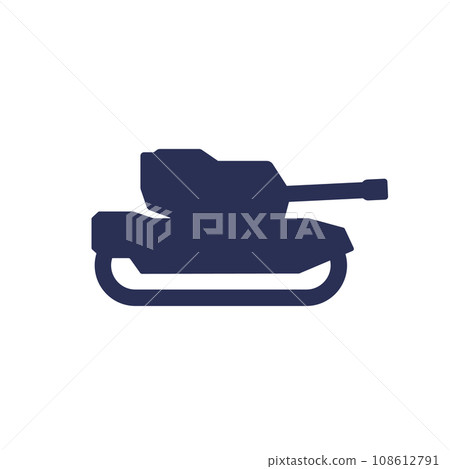 military tank icon, vector pictogram military tank icon, vector pictogram 108612791