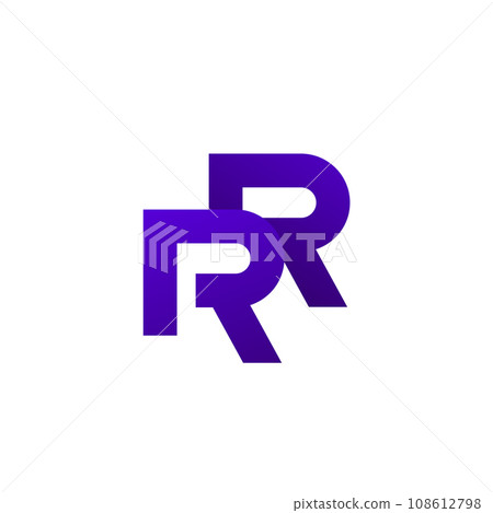 RR monogram, letters, logo on white 108612798