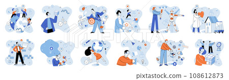 Digital asset vector illustration. NFTs, or non fungible tokens, are revolutionizing way we perceive and trade digital assets Bitcoin and altcoins are examples cryptocurrencies have gained significant 108612873