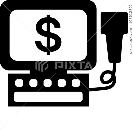 Simple cash register icon 108612892