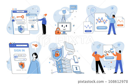 Cloud service vector illustration. Digital businesses rely on web based cloud services for their operations The cloud service metaphor likens technology resources to utilities can be accessed Cloud service vector illustration. Digital businesses rely on web based cloud services for their operations The cloud service metaphor likens technology resources to utilities can be accessed 108612978