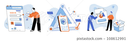 Login password vector illustration. A robust security system is essential to protect user data during registration process The application form requires users to provide various details for successful Login password vector illustration. A robust security system is essential to protect user data during registration process The application form requires users to provide various details for successful 108612991