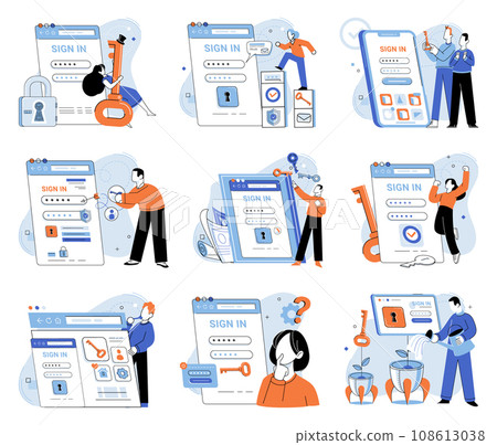 Sign up page vector illustration. The username serves as unique identifier for user accounts Users can create account and register on website via sign up page The sign up process begins on The sign up 108613038