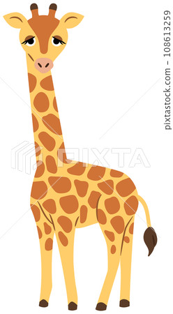 Illustration of giraffe with long eyelashes 108613259