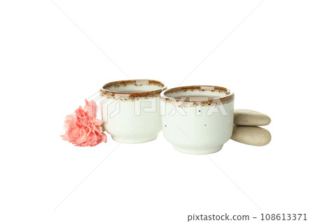 PNG, Asian tea concept, two cups, isolated on white background. 108613371