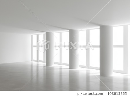 A white interior room with sunlight coming in through the window A white interior room with sunlight coming in through the window 108613865