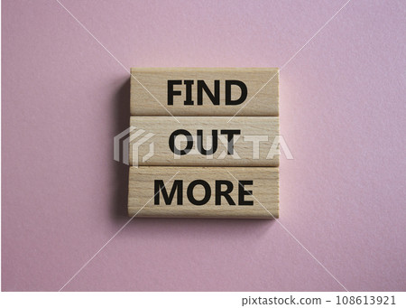 Find out more symbol. Concept word Find out more on wooden blocks. Beautiful pink background. Business and Find out more concept. Copy space Find out more symbol. Concept word Find out more on wooden blocks. Beautiful pink background. Business and Find out more concept. Copy space 108613921