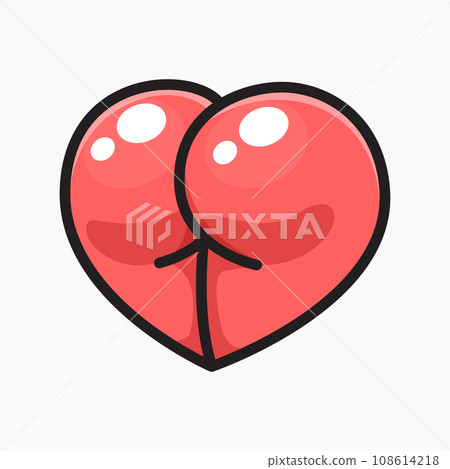An abstract sign of a butt shaped like a heart. Vector Illustration. An abstract sign of a butt shaped like a heart. Vector Illustration. 108614218