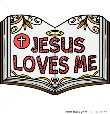 Christian Jesus Loves Me Cartoon Colored Clipart Christian Jesus Loves Me Cartoon Colored Clipart 108614344