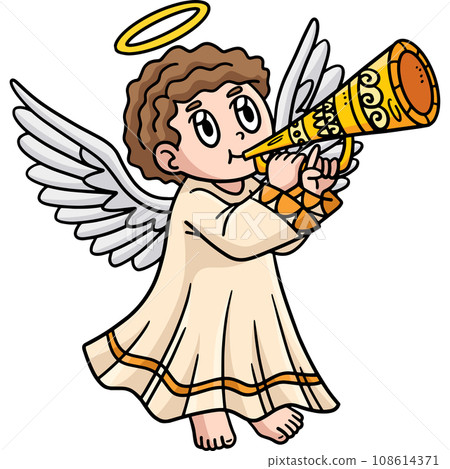 Christian Angel Blowing Trumpet Cartoon Clipart Christian Angel Blowing Trumpet Cartoon Clipart 108614371