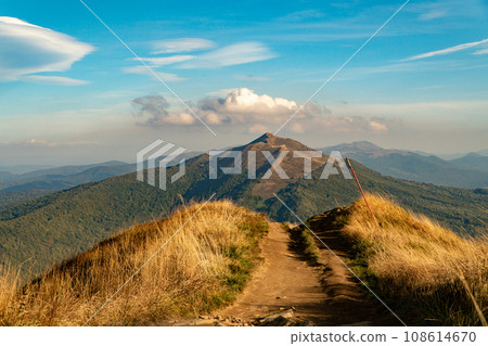 Polonina Wetlinska, Bieszczady mountain, Bieszczady National Park, Poland. Polonina Wetlinska, Bieszczady mountain, Bieszczady National Park, Poland. 108614670