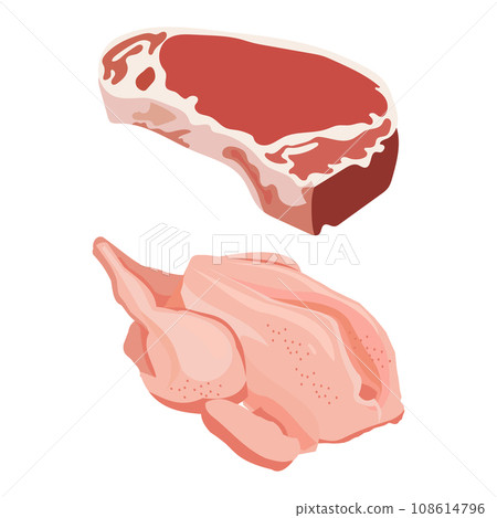 Beef and chicken meat design 108614796