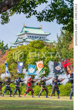 Nagoya Castle Autumn Festival, matchlock gun demonstration (Nagoya City, Aichi Prefecture) 108614812