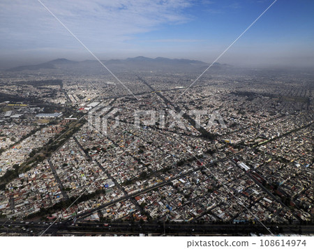 mexico city aerial view landscape from airplane 108614974
