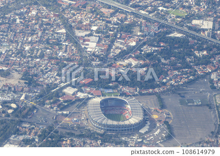 Aztec Stadium mexico city aerial view 108614979