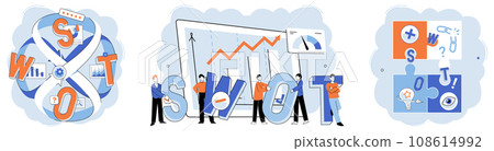Analysis tool. Business intelligence. Vector illustration Graphic representations make datmore accessible and understandable Analytic tools enable data-driven decision-making Finance and optimization 108614992