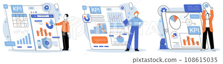 Analysis tool. Business intelligence. Vector illustration Statistics offer valuable insights into business performance Financial analysis helps in assessing financial health business Graphic Analysis tool. Business intelligence. Vector illustration Statistics offer valuable insights into business performance Financial analysis helps in assessing financial health business Graphic 108615035