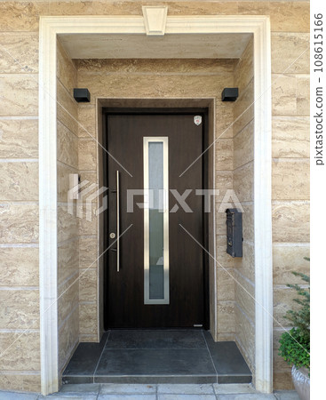 Glass black doors front facade mockup Glass black doors front facade mockup 108615166